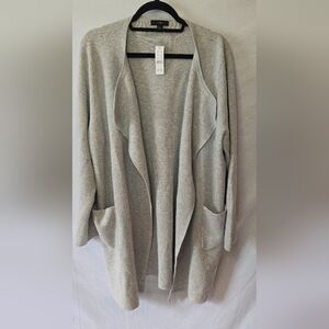 NWT J. Crew Juliette Merino Wool Heather Gray Open Front Cardigan Sweater XXL
